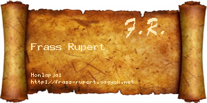 Frass Rupert névjegykártya